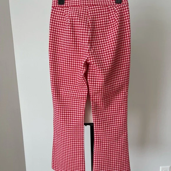 Zara new with tags gingham print mini flare trousers in a size medium - Picture 9 of 13